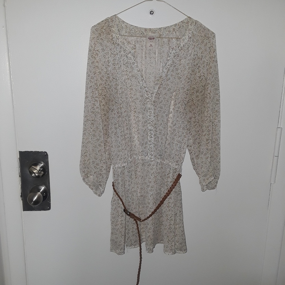 Flower print see thru blouse